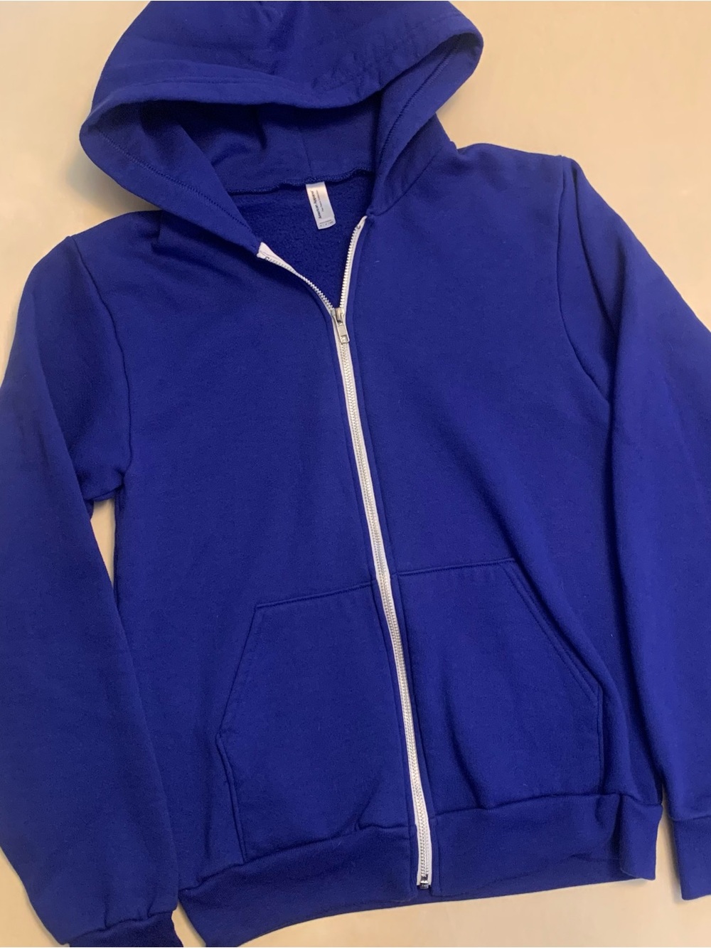 Women’s American Apparel Royal Blue Zip-Up Hoodie, Size Small